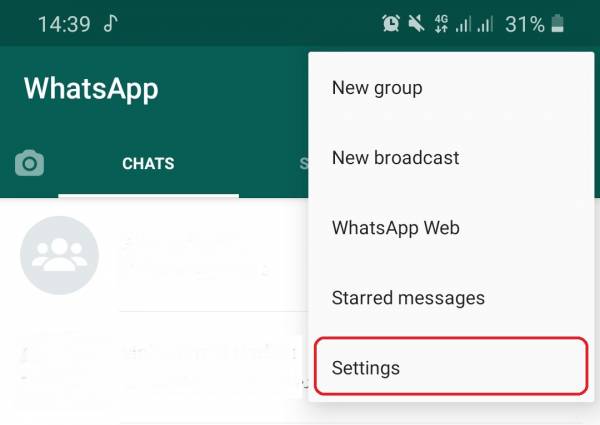 حذف اکانت واتساپ