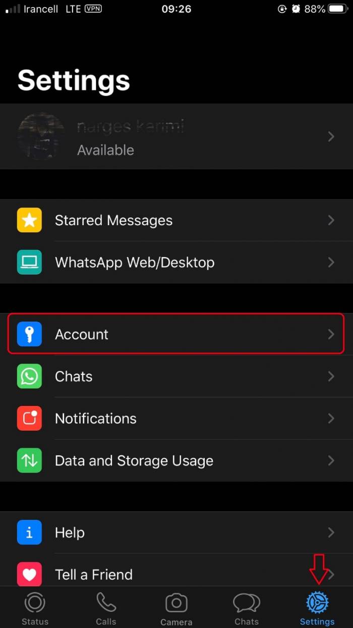 حذف اکانت واتساپ