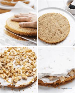 طرز تهیه کیک تولد چند لایه با قهوه و کارامل